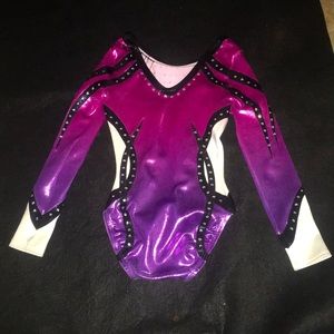 ombre mystique  long sleeved gymnastic leotards